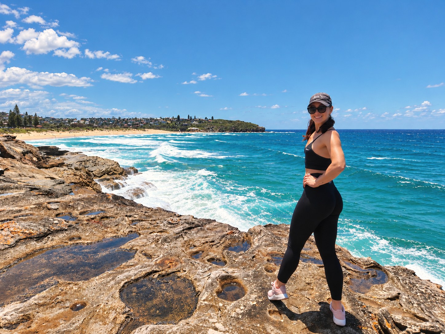 On the rocks above a Sydney beach